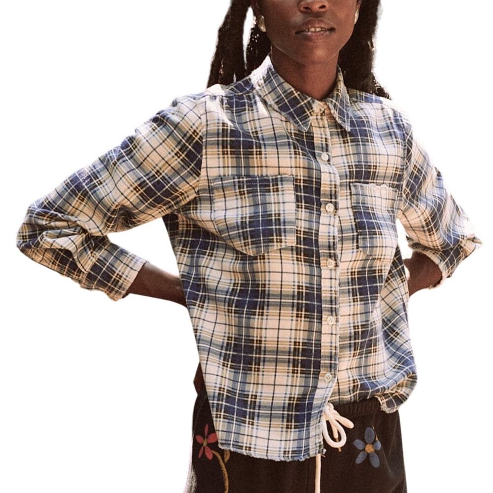 THE GREAT. Scouting Plaid Button Down Shirt Size 3 Multicolor
